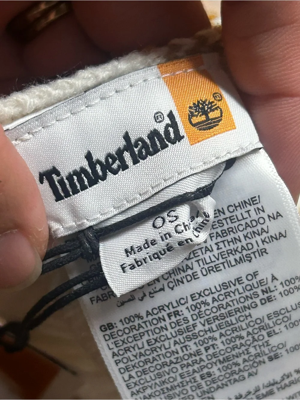 Timberland signature logo acrylic Plaid Knit Scarf